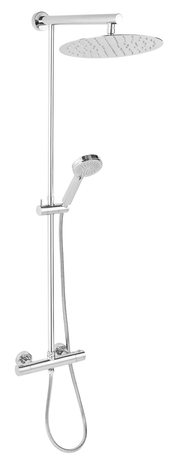 NP75-TRV7U-GM tuš set,kišni mlaz i termostatska mješalica, GUN METAL, TREVI