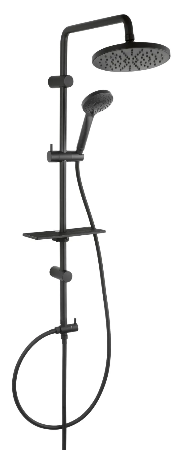 NP23-BL  set za tuširanje sa kišnim mlazom, crni, RONDO LUX