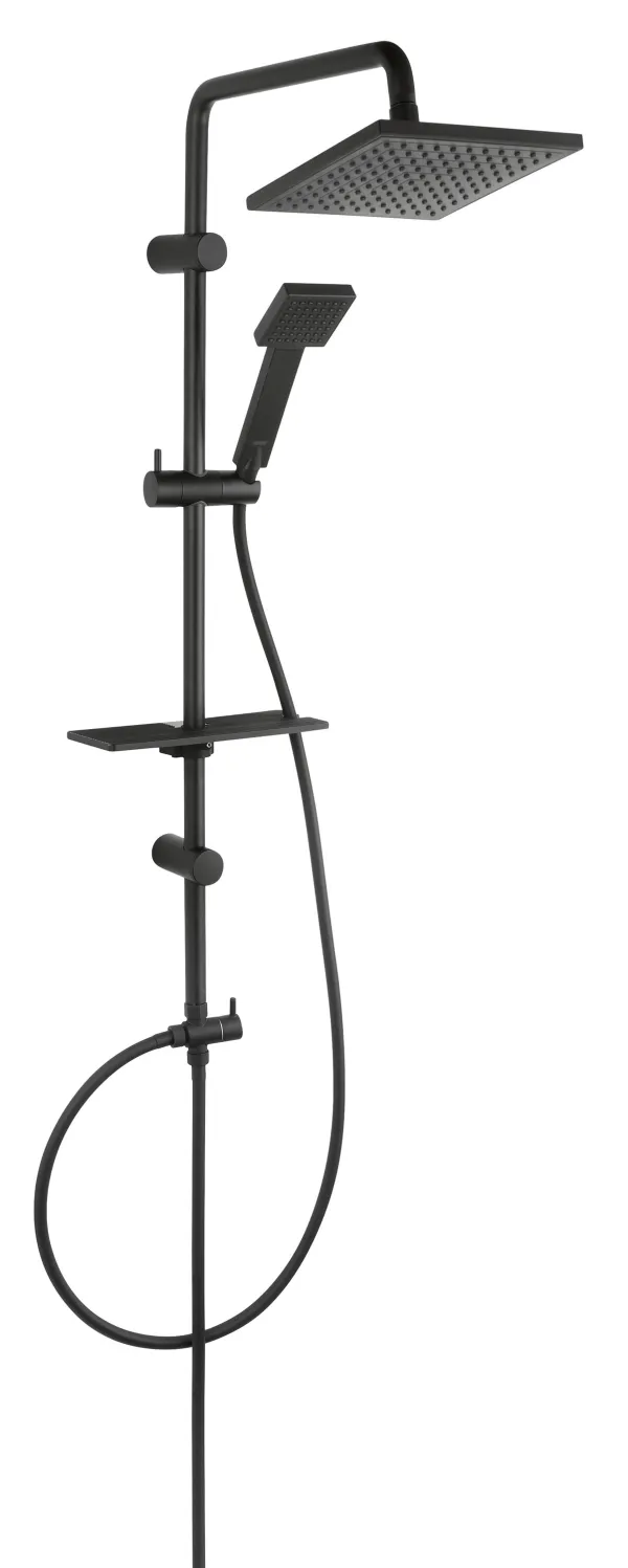 NP24-BL set za tuširanje sa kišnim mlazom, crni, SQUERTO LUX