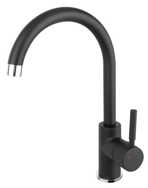 BLG4BL LUGIO stojeća mješalica za sudoper, crna