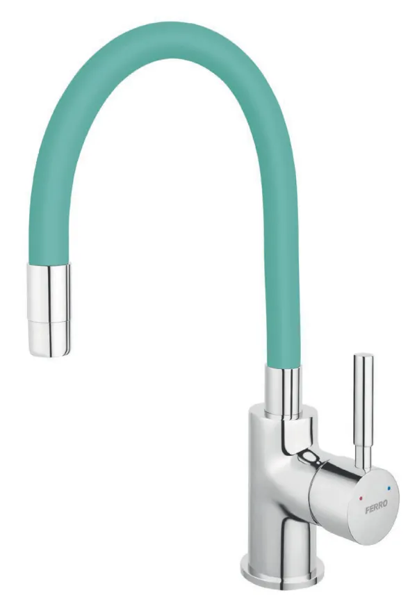 BZA4M ZUMBA stojeća mješalica za sudoper, fleksibilni izljev, menta