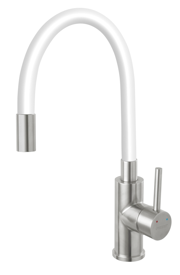 BZA4WSS ZUMBA INOX tijelo i ručka, mješalica za sudoper, fleks.ispust, bijela