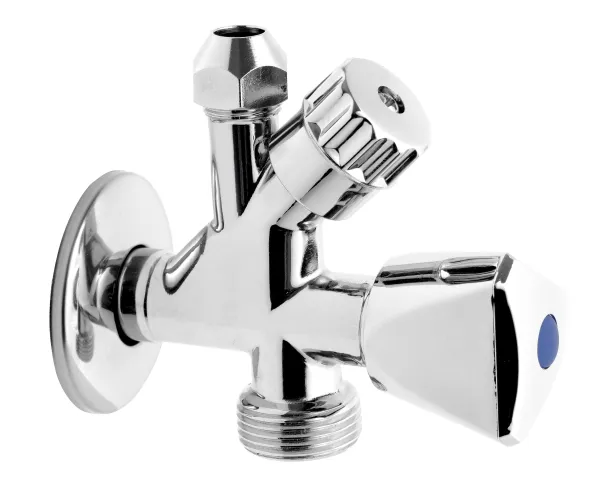 CF5104 komb.kutni ventil, rozeta,metalna ručka. U:1/2,I:3/4, 114mm x 84mm