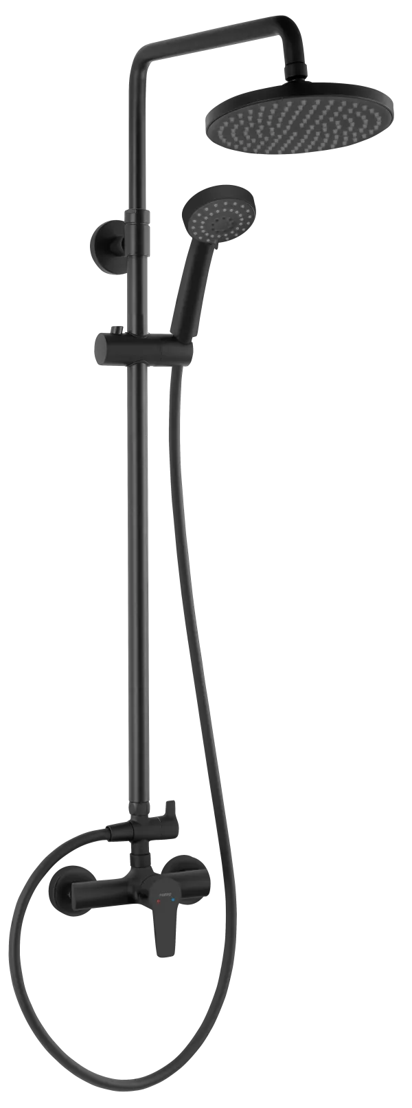 NP84-BTR7U-BL tuš set sa kišnim mlazom i mješalicom, crna,  RITTO