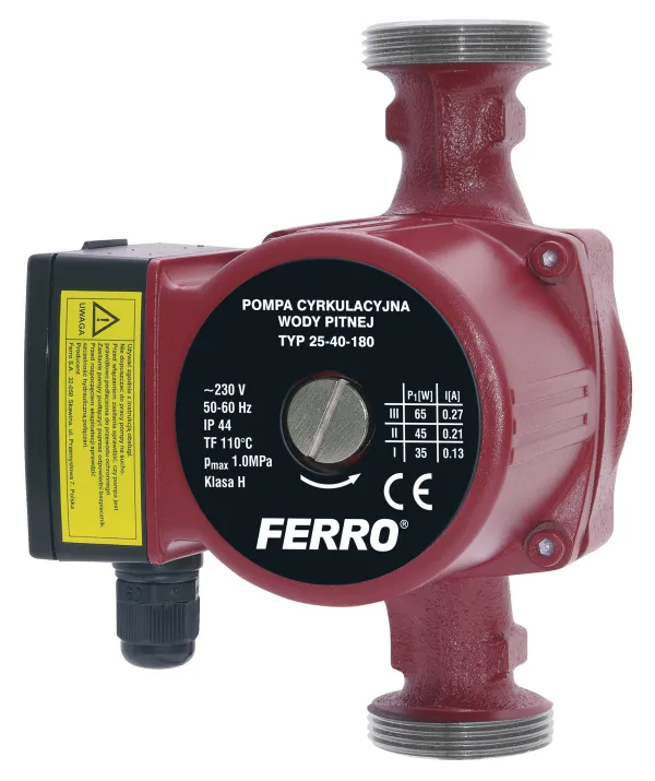 0201W Cirkulacijska pumpa za pitku vodu modela H25-40-180