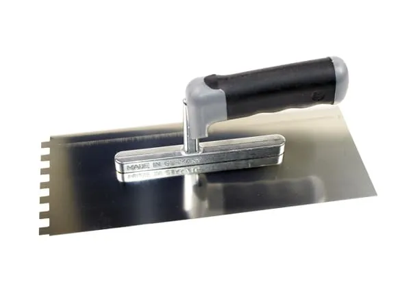 HUFA nazubljeni gleter, inox, pvc ručka, 10x10, 45°, 280x130mm