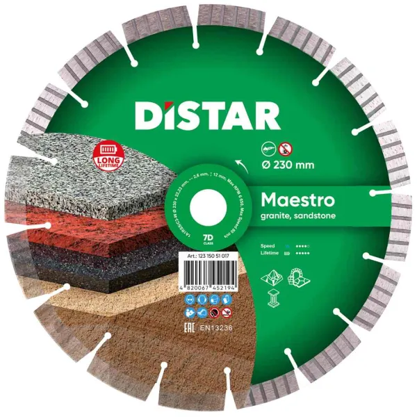 MAESTRO 1A1R rezna ploča za granit I kamen vapnenac, 230mmx2,6x22,23