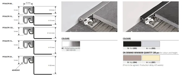 PFXACPR 20 N INOX dilat. CRNA Š:10mm H:20mm L:2,5m