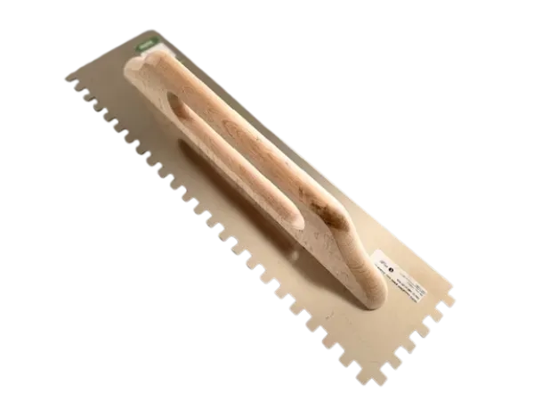 HUFA nazubljeni gleter, inox,drvena ručka, 10x10, 480x130mm