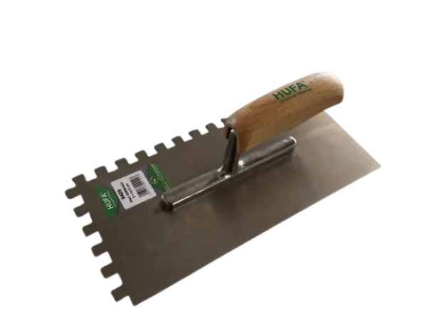 HUFA nazubljeni gleter, inox, drvena ručka, 10x10, 280x130mm