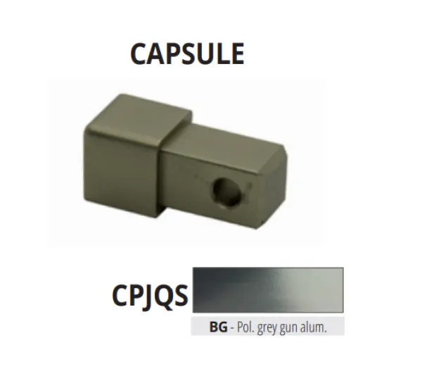 CPJQSBG 10 alu kvadr.unut./vanj. spoj, H:10mm, grey gun, SJAJ