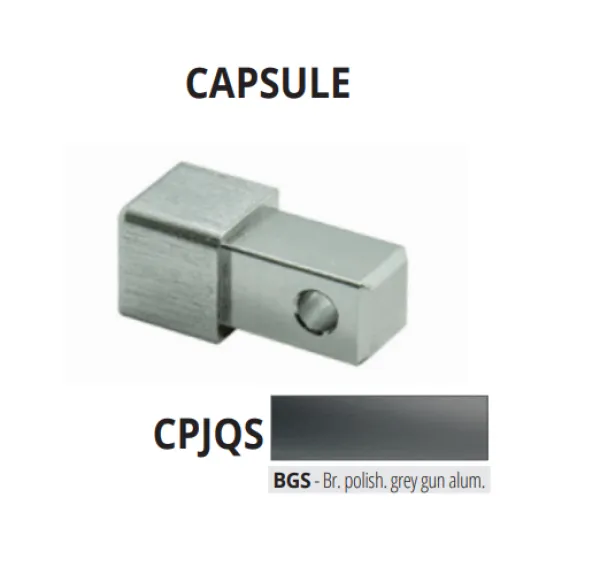 CPJQSBGS 10 alu kvadr.unut./vanj. spoj, H:10mm, grey gun, SJAJ SATINIRANI