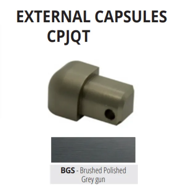 CPJQTBGS 10 alu zaobljeni vanj. spoj, H:10mm, grey gun, SJAJ SATINIRANI