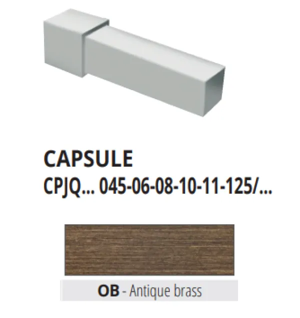 CPJQOB 125 alu. kvadratni spoj za PJQOB 125,  MESING ANTIQUE