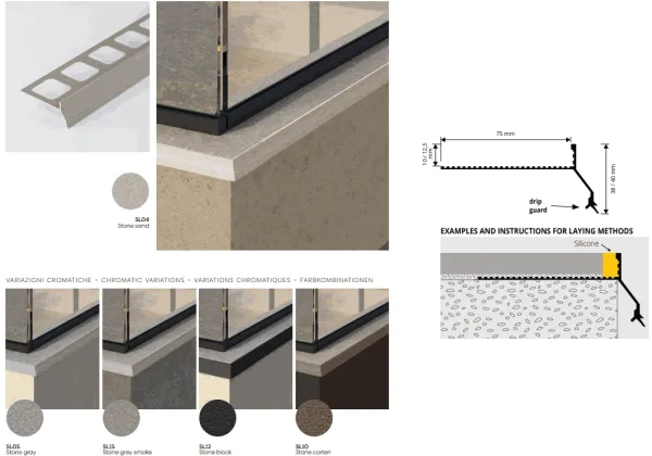 PTEDP 10 SL02, alu okapnica, H: 10mm, L. 2,7 m, STONE CREAM